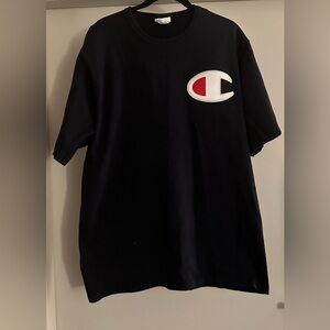 Vintage Champion Men's Medium Black Shirt‎ with Embroided Logo 2XL